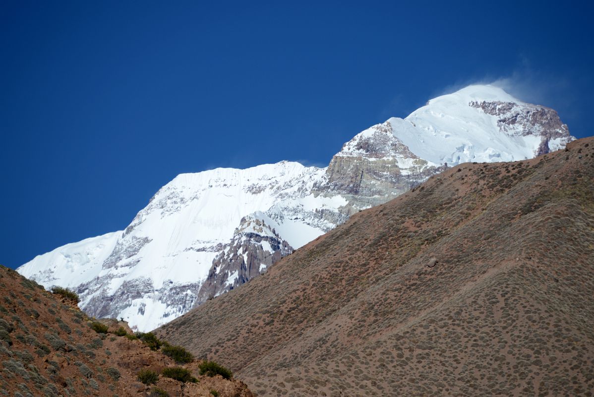 06 Aconcagua Close Up In The Relinchos Valley From Casa de Piedra To Plaza Argentina Base Camp
